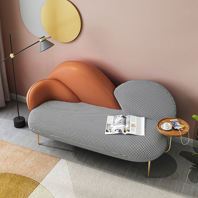 59" W x 29" D x 23" H Cotton Armless Modern with Tight Back for Living Room, Bonus Room Orange Clearhalo 'furn' 'furn_sofas' 'Furniture' 'furniture_sofas' 'kitchen' 'kitchen_sofas' 'Living Room Furniture' 'Sofa' 'sofas' 4592206