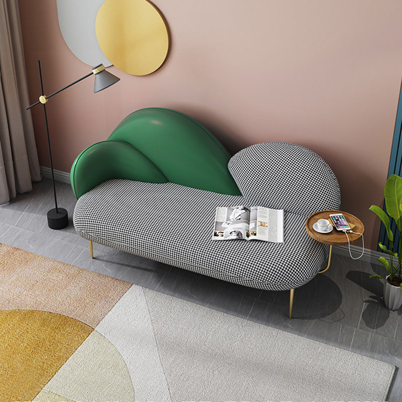 59" W x 29" D x 23" H Cotton Armless Modern with Tight Back for Living Room, Bonus Room Green Clearhalo 'furn' 'furn_sofas' 'Furniture' 'furniture_sofas' 'kitchen' 'kitchen_sofas' 'Living Room Furniture' 'Sofa' 'sofas' 4592209