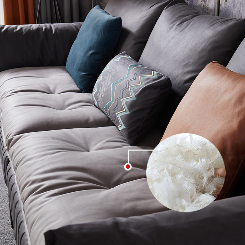 Ultra-Modern Faux Leather Square Arm Sofa with Loose Back Stain Resistant Standard Sofa Clearhalo 'furn' 'furn_sofas' 'Furniture' 'furniture_sofas' 'kitchen' 'kitchen_sofas' 'Living Room Furniture' 'Sofa' 'sofas' 4592221