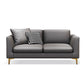 Gold Modern Fabric Sofa with Bolster Pillows 29.53"High Square Arm Sofa Clearhalo 'furn' 'furn_sofas' 'Furniture' 'furniture_sofas' 'kitchen' 'kitchen_sofas' 'Living Room Furniture' 'Sofa' 'sofas' 4592239