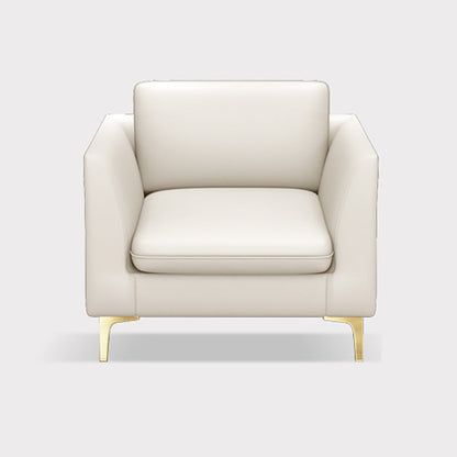 Gold Modern Fabric Sofa with Bolster Pillows 29.53"High Square Arm Sofa 31.5"L x 29.5"W x 29.5"H Off-White Clearhalo 'furn' 'furn_sofas' 'Furniture' 'furniture_sofas' 'kitchen' 'kitchen_sofas' 'Living Room Furniture' 'Sofa' 'sofas' 4592247