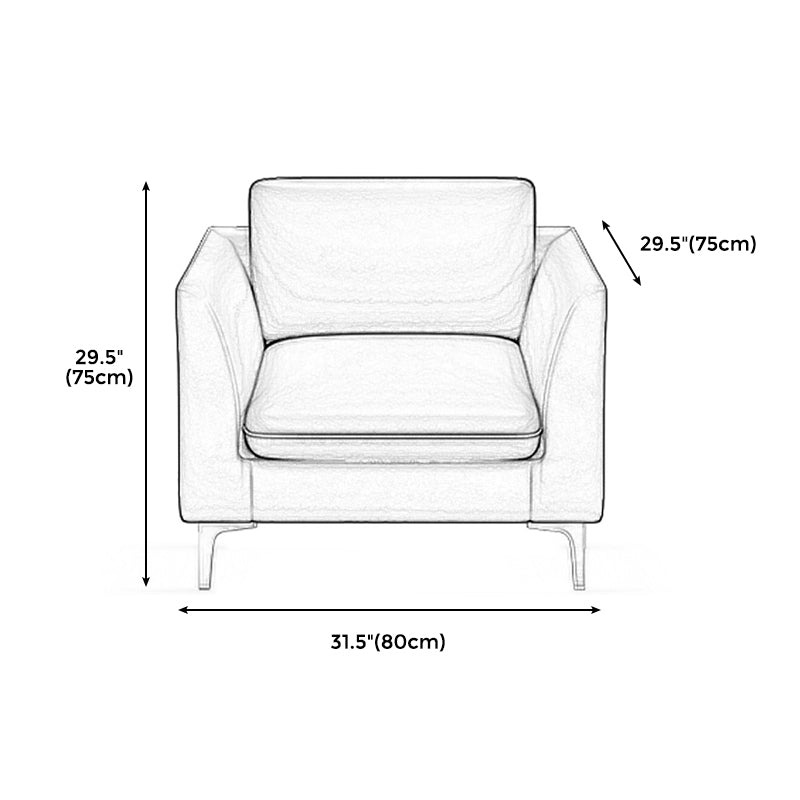 Gold Modern Fabric Sofa with Bolster Pillows 29.53"High Square Arm Sofa Clearhalo 'furn' 'furn_sofas' 'Furniture' 'furniture_sofas' 'kitchen' 'kitchen_sofas' 'Living Room Furniture' 'Sofa' 'sofas' 4592255