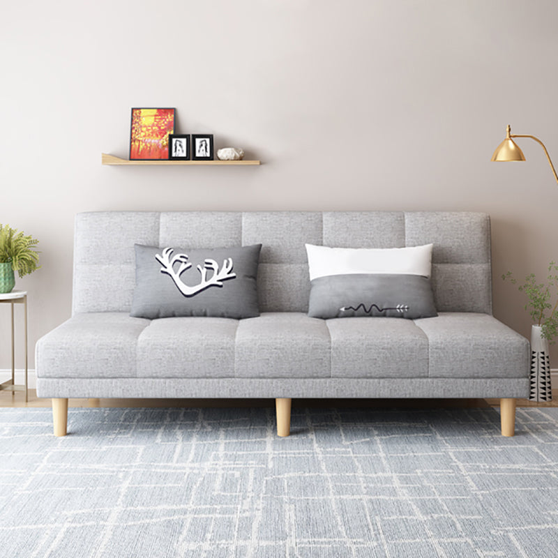 30.31" H Linen Armless Sofa with Biscuit Back Foldable Convertible Sofa Clearhalo 'furn' 'furn_sofas' 'Furniture' 'furniture_sofas' 'kitchen' 'kitchen_sofas' 'Living Room Furniture' 'Sofa' 'sofas' 4592258