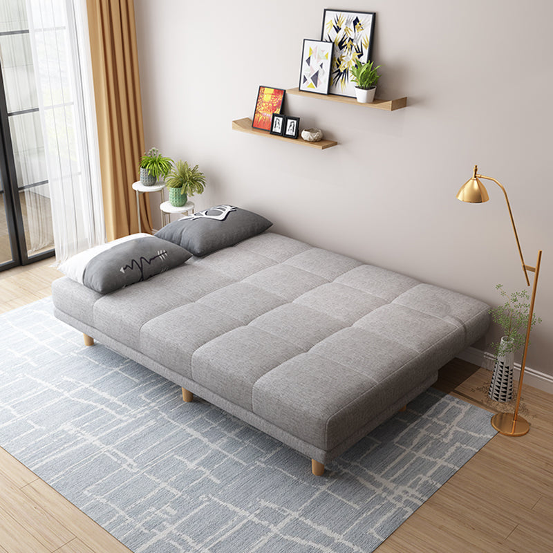 30.31" H Linen Armless Sofa with Biscuit Back Foldable Convertible Sofa Clearhalo 'furn' 'furn_sofas' 'Furniture' 'furniture_sofas' 'kitchen' 'kitchen_sofas' 'Living Room Furniture' 'Sofa' 'sofas' 4592261