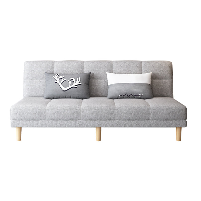 30.31" H Linen Armless Sofa with Biscuit Back Foldable Convertible Sofa Clearhalo 'furn' 'furn_sofas' 'Furniture' 'furniture_sofas' 'kitchen' 'kitchen_sofas' 'Living Room Furniture' 'Sofa' 'sofas' 4592268
