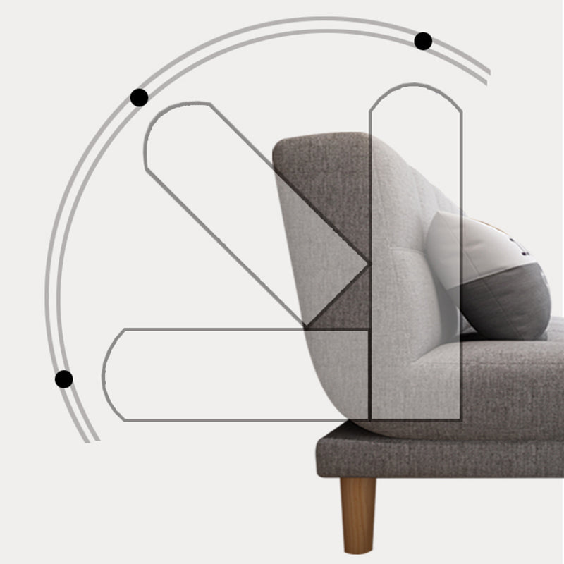 30.31" H Linen Armless Sofa with Biscuit Back Foldable Convertible Sofa Clearhalo 'furn' 'furn_sofas' 'Furniture' 'furniture_sofas' 'kitchen' 'kitchen_sofas' 'Living Room Furniture' 'Sofa' 'sofas' 4592270