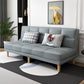 30.31" H Linen Armless Sofa with Biscuit Back Foldable Convertible Sofa Grey Faux Leather Clearhalo 'furn' 'furn_sofas' 'Furniture' 'furniture_sofas' 'kitchen' 'kitchen_sofas' 'Living Room Furniture' 'Sofa' 'sofas' 4592271