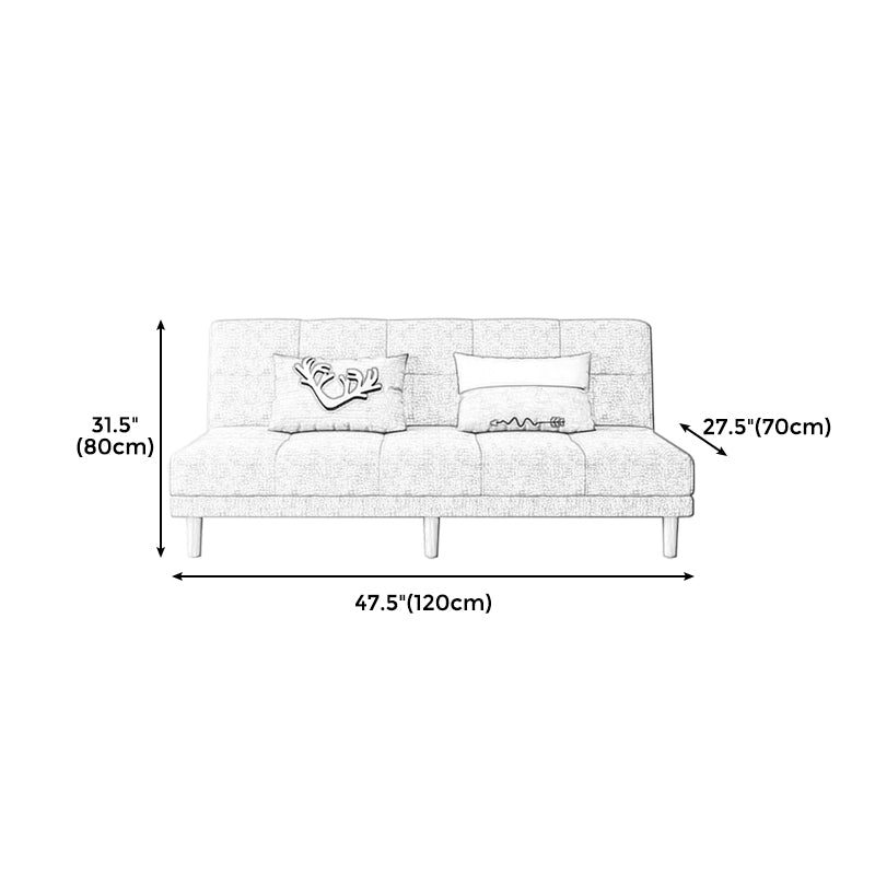 30.31" H Linen Armless Sofa with Biscuit Back Foldable Convertible Sofa Clearhalo 'furn' 'furn_sofas' 'Furniture' 'furniture_sofas' 'kitchen' 'kitchen_sofas' 'Living Room Furniture' 'Sofa' 'sofas' 4592282