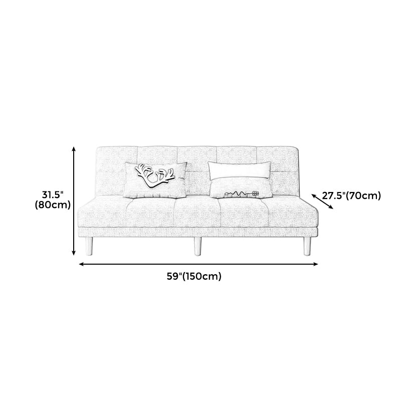 30.31" H Linen Armless Sofa with Biscuit Back Foldable Convertible Sofa Clearhalo 'furn' 'furn_sofas' 'Furniture' 'furniture_sofas' 'kitchen' 'kitchen_sofas' 'Living Room Furniture' 'Sofa' 'sofas' 4592283
