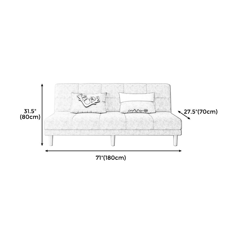 30.31" H Linen Armless Sofa with Biscuit Back Foldable Convertible Sofa Clearhalo 'furn' 'furn_sofas' 'Furniture' 'furniture_sofas' 'kitchen' 'kitchen_sofas' 'Living Room Furniture' 'Sofa' 'sofas' 4592284