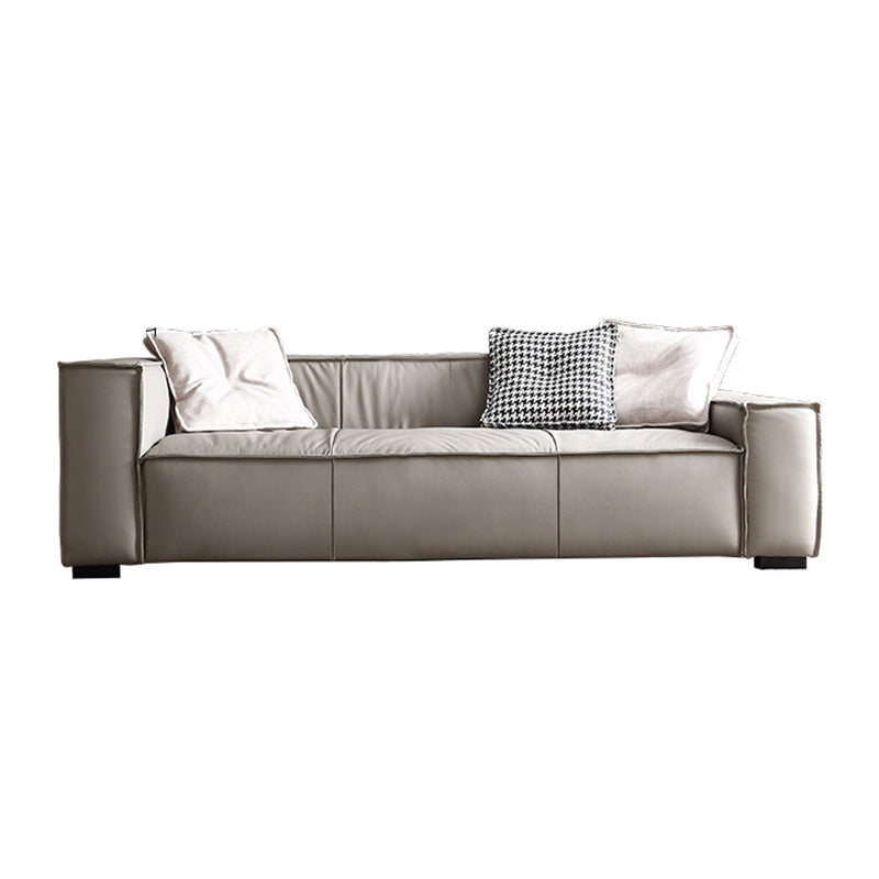 25.59" H Square Arm Modern Sofa with Tight Back Brown Sofa for Living Room 86.5"L x 37.5"W x 25.5"H Clearhalo 'furn' 'furn_sofas' 'Furniture' 'furniture_sofas' 'kitchen' 'kitchen_sofas' 'Living Room Furniture' 'Sofa' 'sofas' 4592289