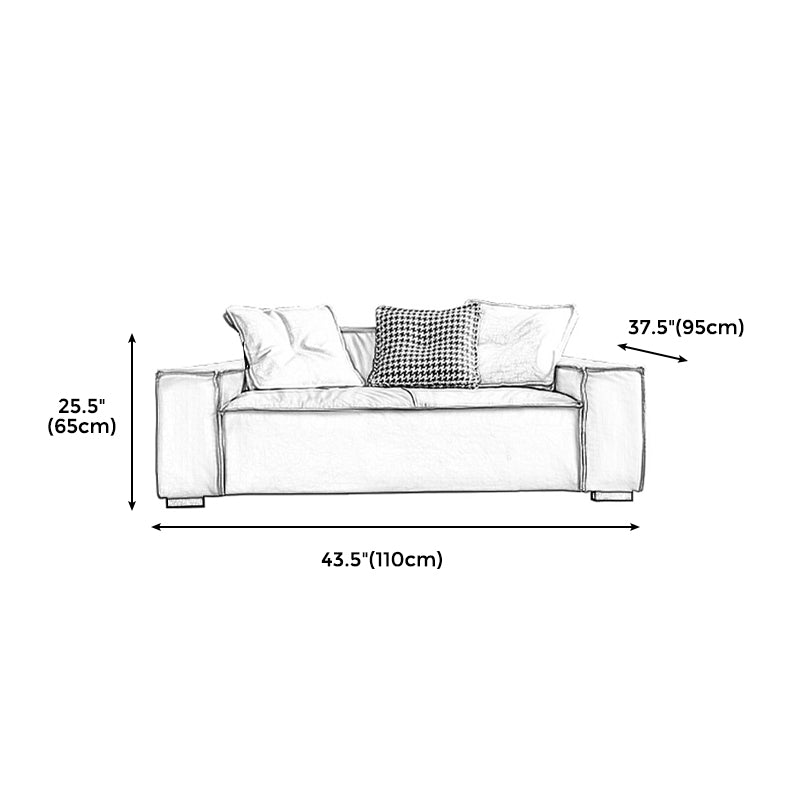 25.59" H Square Arm Modern Sofa with Tight Back Brown Sofa for Living Room Clearhalo 'furn' 'furn_sofas' 'Furniture' 'furniture_sofas' 'kitchen' 'kitchen_sofas' 'Living Room Furniture' 'Sofa' 'sofas' 4592295