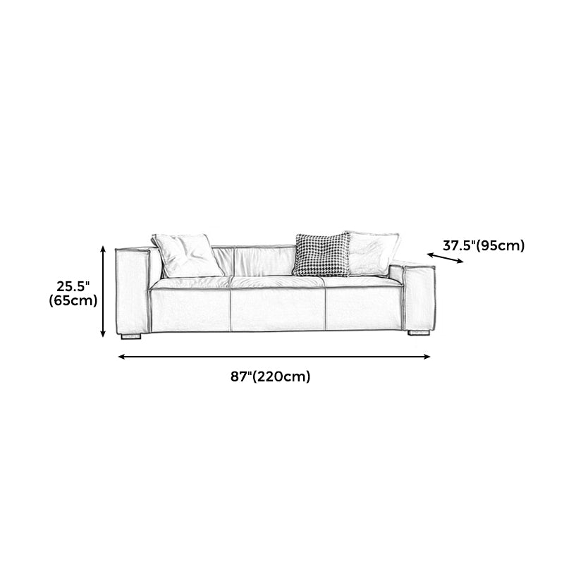 25.59" H Square Arm Modern Sofa with Tight Back Brown Sofa for Living Room Clearhalo 'furn' 'furn_sofas' 'Furniture' 'furniture_sofas' 'kitchen' 'kitchen_sofas' 'Living Room Furniture' 'Sofa' 'sofas' 4592297