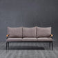 Black Classic Industrial Cushions Cotton Blend Sofa 25.6"High Square Arm Sofa Clearhalo 'furn' 'furn_sofas' 'Furniture' 'furniture_sofas' 'kitchen' 'kitchen_sofas' 'Living Room Furniture' 'Sofa' 'sofas' 4592301