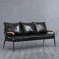 Black Classic Industrial Cushions Cotton Blend Sofa 25.6"High Square Arm Sofa 63"L x 24"W x 25.5"H Blackish Green Clearhalo 'furn' 'furn_sofas' 'Furniture' 'furniture_sofas' 'kitchen' 'kitchen_sofas' 'Living Room Furniture' 'Sofa' 'sofas' 4592329