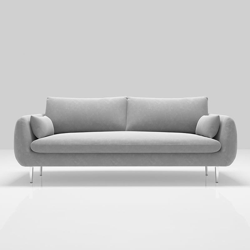Modern Standard Cushions Sofa 25.5"W Square Arm Sofa with Bolster Pillows for Living Room Grey Clearhalo 'furn' 'furn_sofas' 'Furniture' 'furniture_sofas' 'kitchen' 'kitchen_sofas' 'Living Room Furniture' 'Sofa' 'sofas' 4592337