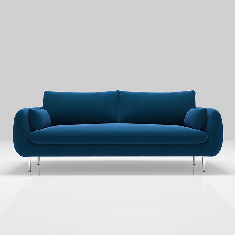 Modern Standard Cushions Sofa 25.5"W Square Arm Sofa with Bolster Pillows for Living Room Blue Clearhalo 'furn' 'furn_sofas' 'Furniture' 'furniture_sofas' 'kitchen' 'kitchen_sofas' 'Living Room Furniture' 'Sofa' 'sofas' 4592341