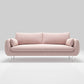 Modern Standard Cushions Sofa 25.5"W Square Arm Sofa with Bolster Pillows for Living Room 79"L x 35.5"W x 31.5"H Pink Clearhalo 'furn' 'furn_sofas' 'Furniture' 'furniture_sofas' 'kitchen' 'kitchen_sofas' 'Living Room Furniture' 'Sofa' 'sofas' 4592343