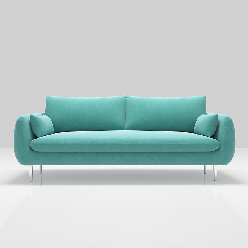 Modern Standard Cushions Sofa 25.5"W Square Arm Sofa with Bolster Pillows for Living Room Aqua Clearhalo 'furn' 'furn_sofas' 'Furniture' 'furniture_sofas' 'kitchen' 'kitchen_sofas' 'Living Room Furniture' 'Sofa' 'sofas' 4592349