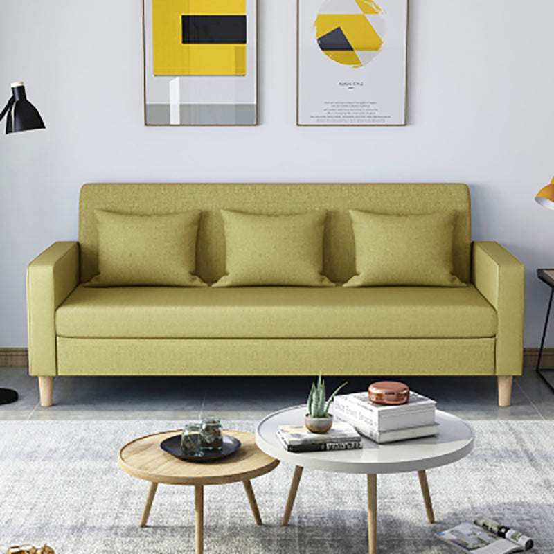 28.35" H Linen Square Arm Modern Sofa with Tight Back Slipcovered Sofa Light Green Clearhalo 'furn' 'furn_sofas' 'Furniture' 'furniture_sofas' 'kitchen' 'kitchen_sofas' 'Living Room Furniture' 'Sofa' 'sofas' 4592359