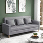 28.35" H Linen Square Arm Modern Sofa with Tight Back Slipcovered Sofa Light Gray Clearhalo 'furn' 'furn_sofas' 'Furniture' 'furniture_sofas' 'kitchen' 'kitchen_sofas' 'Living Room Furniture' 'Sofa' 'sofas' 4592362