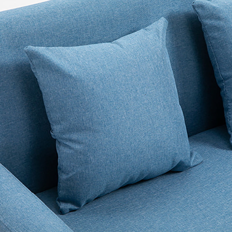 28.35" H Linen Square Arm Modern Sofa with Tight Back Slipcovered Sofa Clearhalo 'furn' 'furn_sofas' 'Furniture' 'furniture_sofas' 'kitchen' 'kitchen_sofas' 'Living Room Furniture' 'Sofa' 'sofas' 4592369