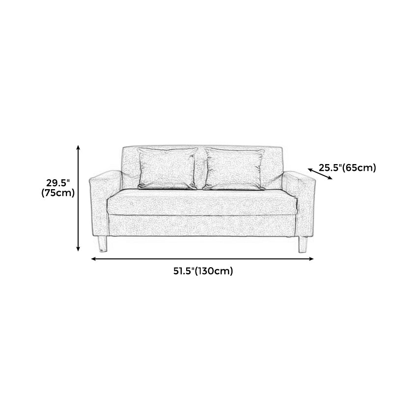 28.35" H Linen Square Arm Modern Sofa with Tight Back Slipcovered Sofa Clearhalo 'furn' 'furn_sofas' 'Furniture' 'furniture_sofas' 'kitchen' 'kitchen_sofas' 'Living Room Furniture' 'Sofa' 'sofas' 4592378