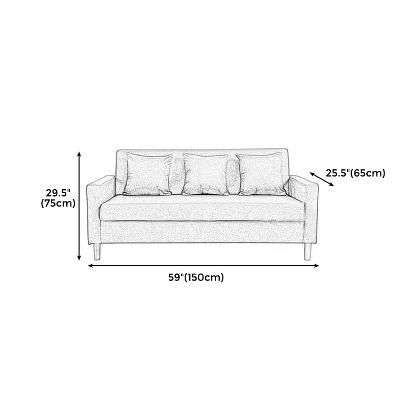 28.35" H Linen Square Arm Modern Sofa with Tight Back Slipcovered Sofa Clearhalo 'furn' 'furn_sofas' 'Furniture' 'furniture_sofas' 'kitchen' 'kitchen_sofas' 'Living Room Furniture' 'Sofa' 'sofas' 4592379