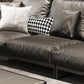 Genuine Leather Classic Industrial Sofa 33.46"High Square Arm Sofa & Bolster Pillows Clearhalo 'furn' 'furn_sofas' 'Furniture' 'furniture_sofas' 'kitchen' 'kitchen_sofas' 'Living Room Furniture' 'Sofa' 'sofas' 4592439