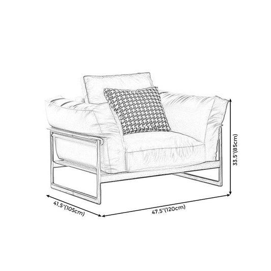 Genuine Leather Classic Industrial Sofa 33.46"High Square Arm Sofa & Bolster Pillows Clearhalo 'furn' 'furn_sofas' 'Furniture' 'furniture_sofas' 'kitchen' 'kitchen_sofas' 'Living Room Furniture' 'Sofa' 'sofas' 4592442