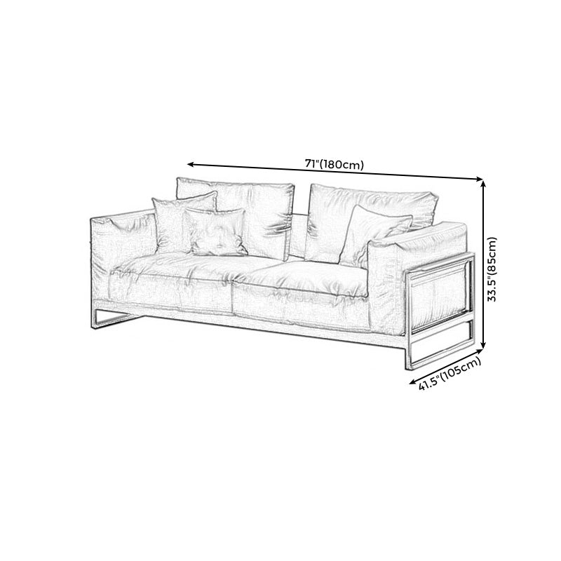 Genuine Leather Classic Industrial Sofa 33.46"High Square Arm Sofa & Bolster Pillows Clearhalo 'furn' 'furn_sofas' 'Furniture' 'furniture_sofas' 'kitchen' 'kitchen_sofas' 'Living Room Furniture' 'Sofa' 'sofas' 4592443