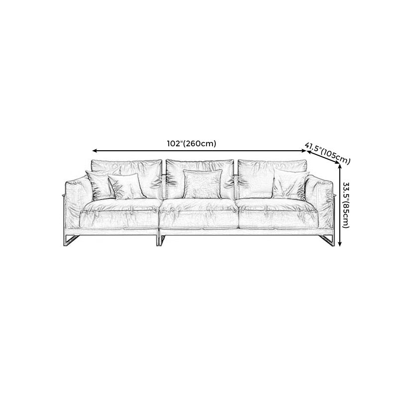 Genuine Leather Classic Industrial Sofa 33.46"High Square Arm Sofa & Bolster Pillows Clearhalo 'furn' 'furn_sofas' 'Furniture' 'furniture_sofas' 'kitchen' 'kitchen_sofas' 'Living Room Furniture' 'Sofa' 'sofas' 4592445