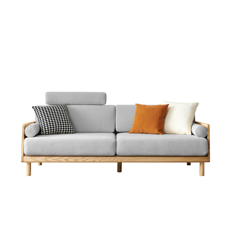 Ultra-Modern Linen Square Arm Sofa with Loose Back for Apartment and Living Room Light Gray Latex Clearhalo 'furn' 'furn_sofas' 'Furniture' 'furniture_sofas' 'kitchen' 'kitchen_sofas' 'Living Room Furniture' 'Sofa' 'sofas' 4592452