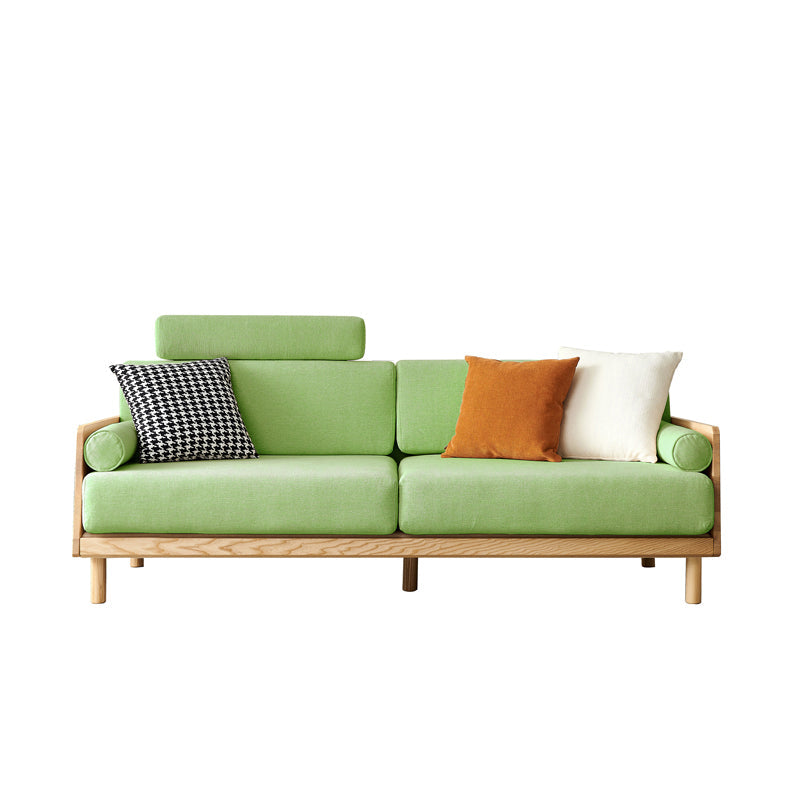 Ultra-Modern Linen Square Arm Sofa with Loose Back for Apartment and Living Room Green Clearhalo 'furn' 'furn_sofas' 'Furniture' 'furniture_sofas' 'kitchen' 'kitchen_sofas' 'Living Room Furniture' 'Sofa' 'sofas' 4592453