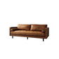 American Traditional Genuine Leather Cushions Sofa 33.46"High Square Arm Sofa,Dark Brown Clearhalo 'furn' 'furn_sofas' 'Furniture' 'furniture_sofas' 'kitchen' 'kitchen_sofas' 'Living Room Furniture' 'Sofa' 'sofas' 4592470