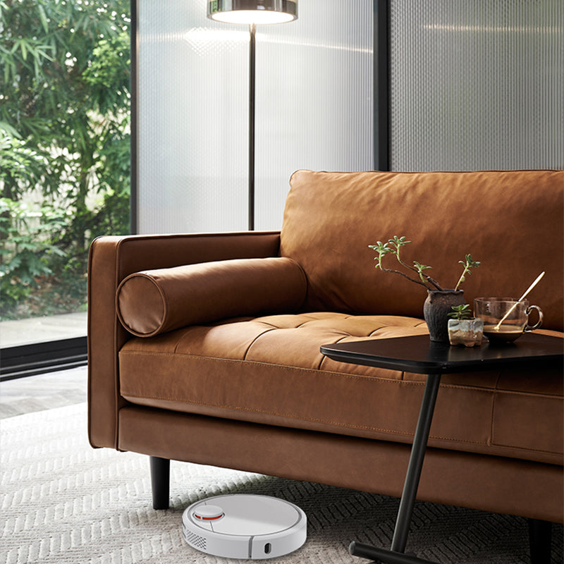 American Traditional Genuine Leather Cushions Sofa 33.46"High Square Arm Sofa,Dark Brown Clearhalo 'furn' 'furn_sofas' 'Furniture' 'furniture_sofas' 'kitchen' 'kitchen_sofas' 'Living Room Furniture' 'Sofa' 'sofas' 4592474