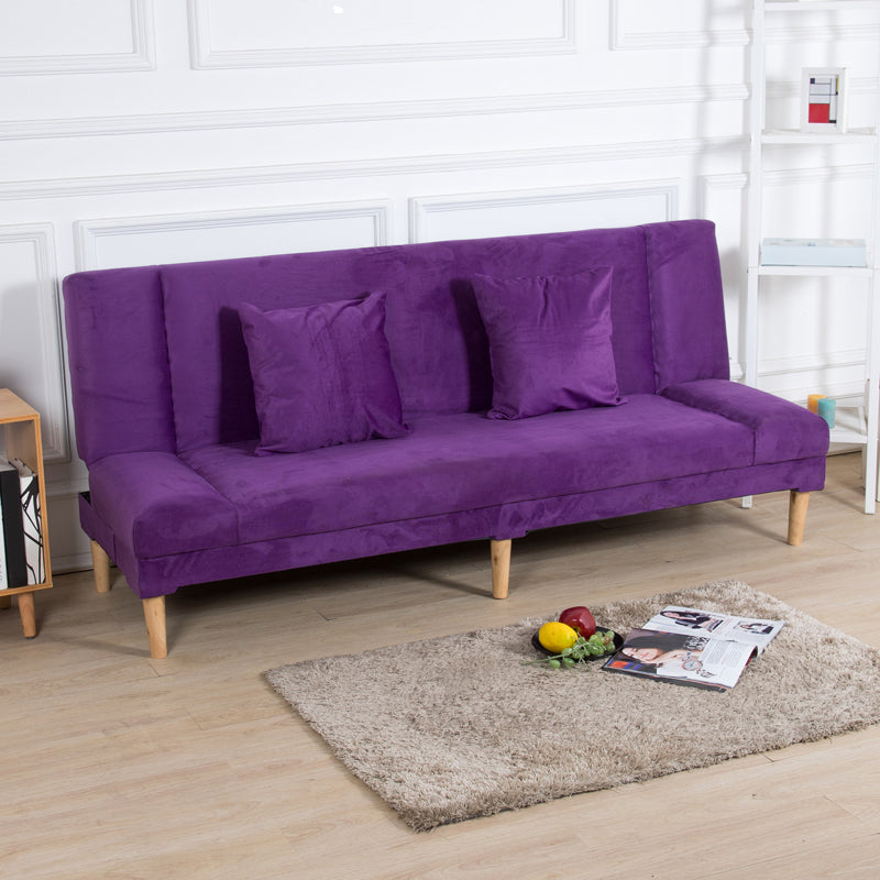 29.53" H Armless Sofa Bed with Tight Back Sofa for Living Room, Apartment Purple Suede Clearhalo 'furn' 'furn_sofas' 'Furniture' 'furniture_sofas' 'kitchen' 'kitchen_sofas' 'Living Room Furniture' 'Sofa' 'sofas' 4592506