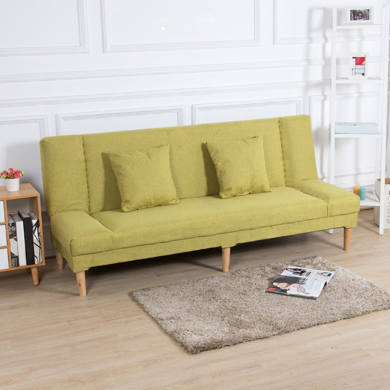 29.53" H Armless Sofa Bed with Tight Back Sofa for Living Room, Apartment Lemon Yellow Linen Blend Clearhalo 'furn' 'furn_sofas' 'Furniture' 'furniture_sofas' 'kitchen' 'kitchen_sofas' 'Living Room Furniture' 'Sofa' 'sofas' 4592507