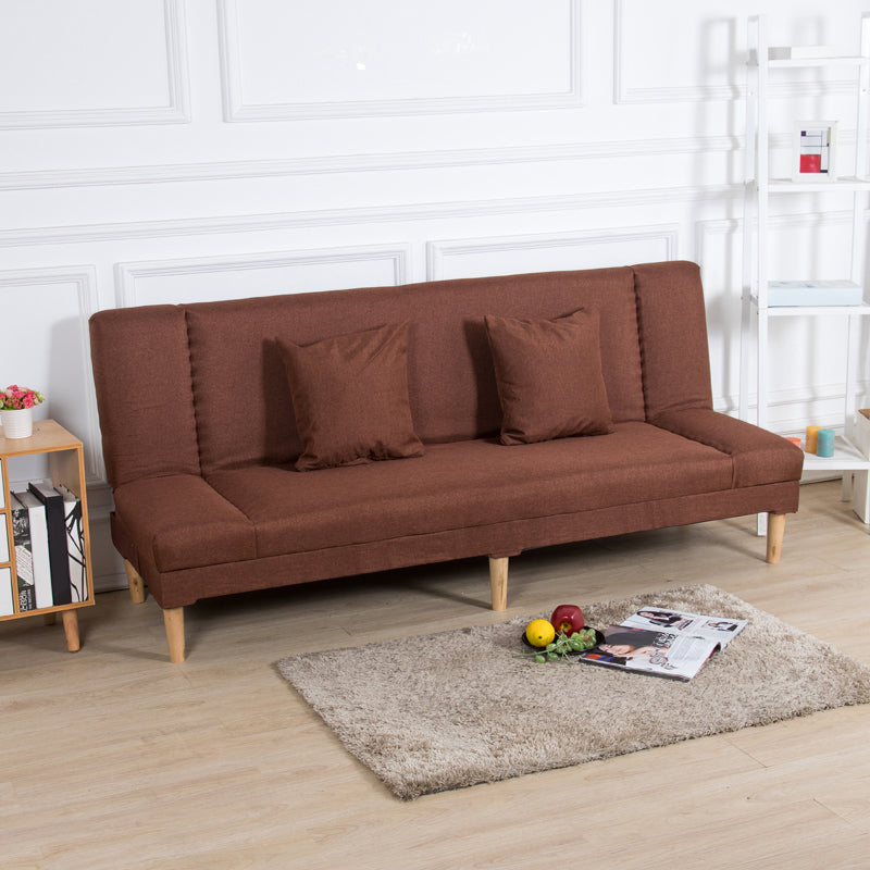 29.53" H Armless Sofa Bed with Tight Back Sofa for Living Room, Apartment Brown Linen Blend Clearhalo 'furn' 'furn_sofas' 'Furniture' 'furniture_sofas' 'kitchen' 'kitchen_sofas' 'Living Room Furniture' 'Sofa' 'sofas' 4592516