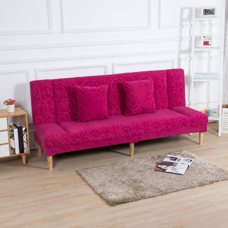 29.53" H Armless Sofa Bed with Tight Back Sofa for Living Room, Apartment Rose Red Suede Clearhalo 'furn' 'furn_sofas' 'Furniture' 'furniture_sofas' 'kitchen' 'kitchen_sofas' 'Living Room Furniture' 'Sofa' 'sofas' 4592518