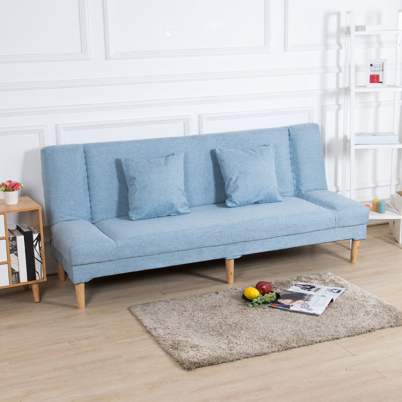 29.53" H Armless Sofa Bed with Tight Back Sofa for Living Room, Apartment Light Blue Linen Blend Clearhalo 'furn' 'furn_sofas' 'Furniture' 'furniture_sofas' 'kitchen' 'kitchen_sofas' 'Living Room Furniture' 'Sofa' 'sofas' 4592520