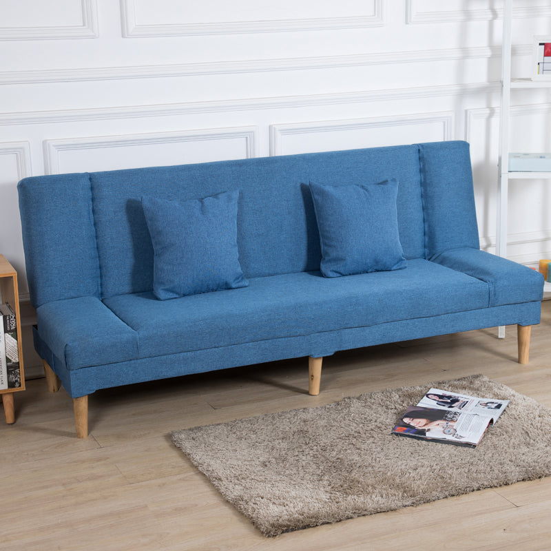 29.53" H Armless Sofa Bed with Tight Back Sofa for Living Room, Apartment Dark Blue Linen Blend Clearhalo 'furn' 'furn_sofas' 'Furniture' 'furniture_sofas' 'kitchen' 'kitchen_sofas' 'Living Room Furniture' 'Sofa' 'sofas' 4592521