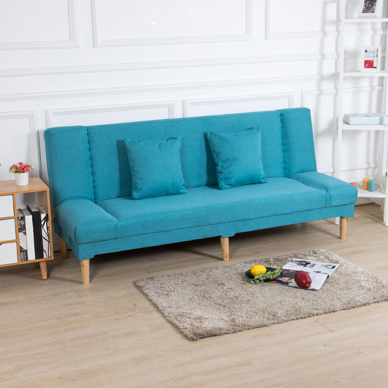 29.53" H Armless Sofa Bed with Tight Back Sofa for Living Room, Apartment Blue Linen Blend Clearhalo 'furn' 'furn_sofas' 'Furniture' 'furniture_sofas' 'kitchen' 'kitchen_sofas' 'Living Room Furniture' 'Sofa' 'sofas' 4592523