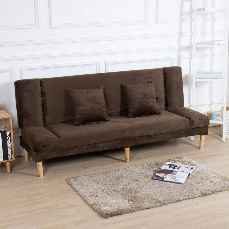 29.53" H Armless Sofa Bed with Tight Back Sofa for Living Room, Apartment Brown Suede Clearhalo 'furn' 'furn_sofas' 'Furniture' 'furniture_sofas' 'kitchen' 'kitchen_sofas' 'Living Room Furniture' 'Sofa' 'sofas' 4592524