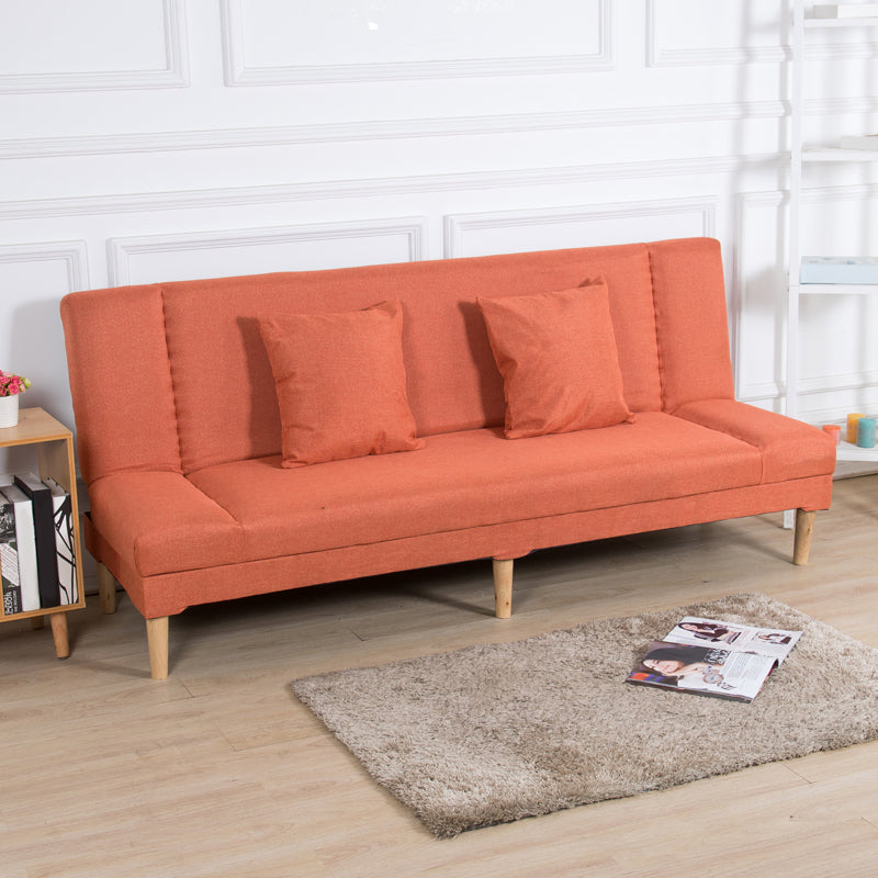 29.53" H Armless Sofa Bed with Tight Back Sofa for Living Room, Apartment Orange Linen Blend Clearhalo 'furn' 'furn_sofas' 'Furniture' 'furniture_sofas' 'kitchen' 'kitchen_sofas' 'Living Room Furniture' 'Sofa' 'sofas' 4592525