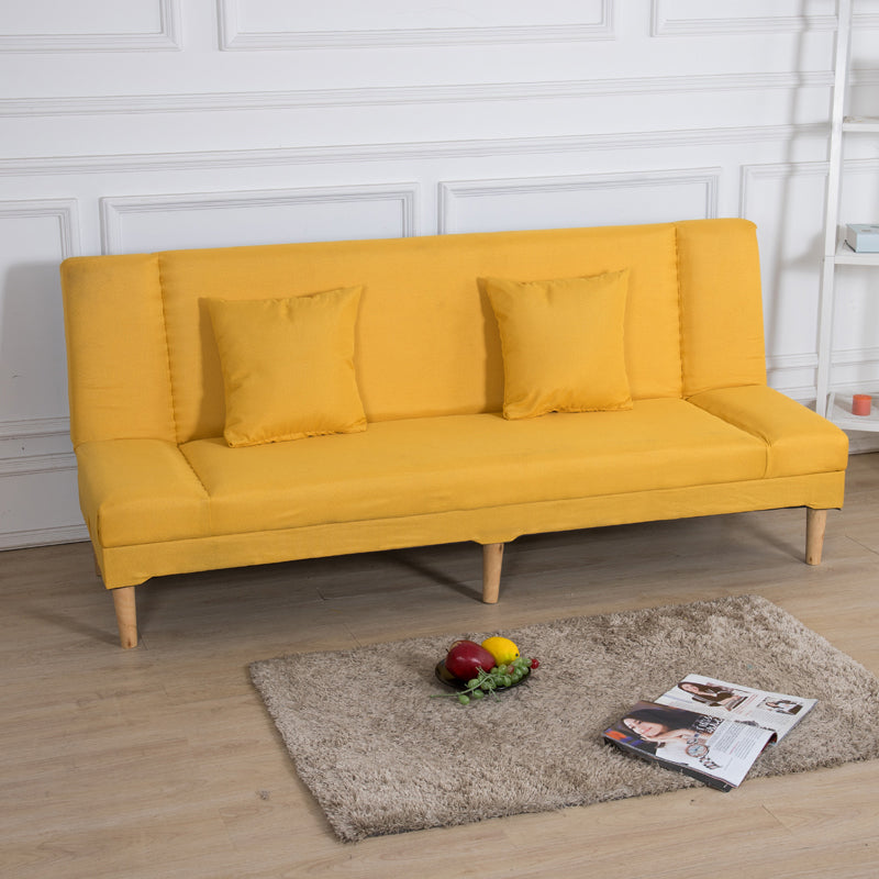 29.53" H Armless Sofa Bed with Tight Back Sofa for Living Room, Apartment Yellow Linen Blend Clearhalo 'furn' 'furn_sofas' 'Furniture' 'furniture_sofas' 'kitchen' 'kitchen_sofas' 'Living Room Furniture' 'Sofa' 'sofas' 4592526