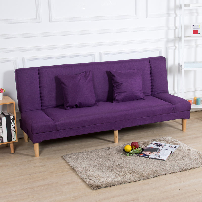 29.53" H Armless Sofa Bed with Tight Back Sofa for Living Room, Apartment Purple Linen Blend Clearhalo 'furn' 'furn_sofas' 'Furniture' 'furniture_sofas' 'kitchen' 'kitchen_sofas' 'Living Room Furniture' 'Sofa' 'sofas' 4592528
