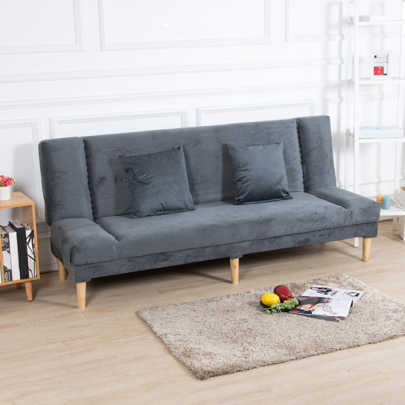 29.53" H Armless Sofa Bed with Tight Back Sofa for Living Room, Apartment Dark Gray Suede Clearhalo 'furn' 'furn_sofas' 'Furniture' 'furniture_sofas' 'kitchen' 'kitchen_sofas' 'Living Room Furniture' 'Sofa' 'sofas' 4592533