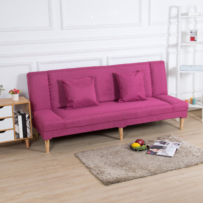 29.53" H Armless Sofa Bed with Tight Back Sofa for Living Room, Apartment Pink Linen Blend Clearhalo 'furn' 'furn_sofas' 'Furniture' 'furniture_sofas' 'kitchen' 'kitchen_sofas' 'Living Room Furniture' 'Sofa' 'sofas' 4592534