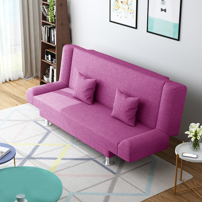 29.53" H Linen Armless Sofa with Tight Back Convertible Sofa for Living Room, Apartment Purple Clearhalo 'furn' 'furn_sofas' 'Furniture' 'furniture_sofas' 'kitchen' 'kitchen_sofas' 'Living Room Furniture' 'Sofa' 'sofas' 4592545